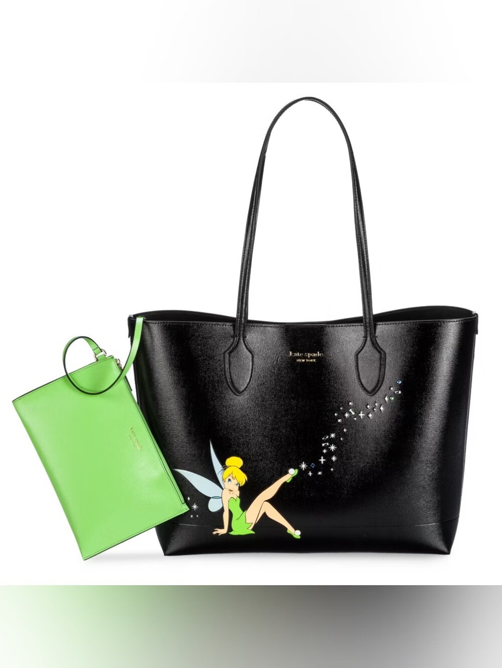 Disney Kate Spade New York Tinker Bell Tote Bag and Clutch Set